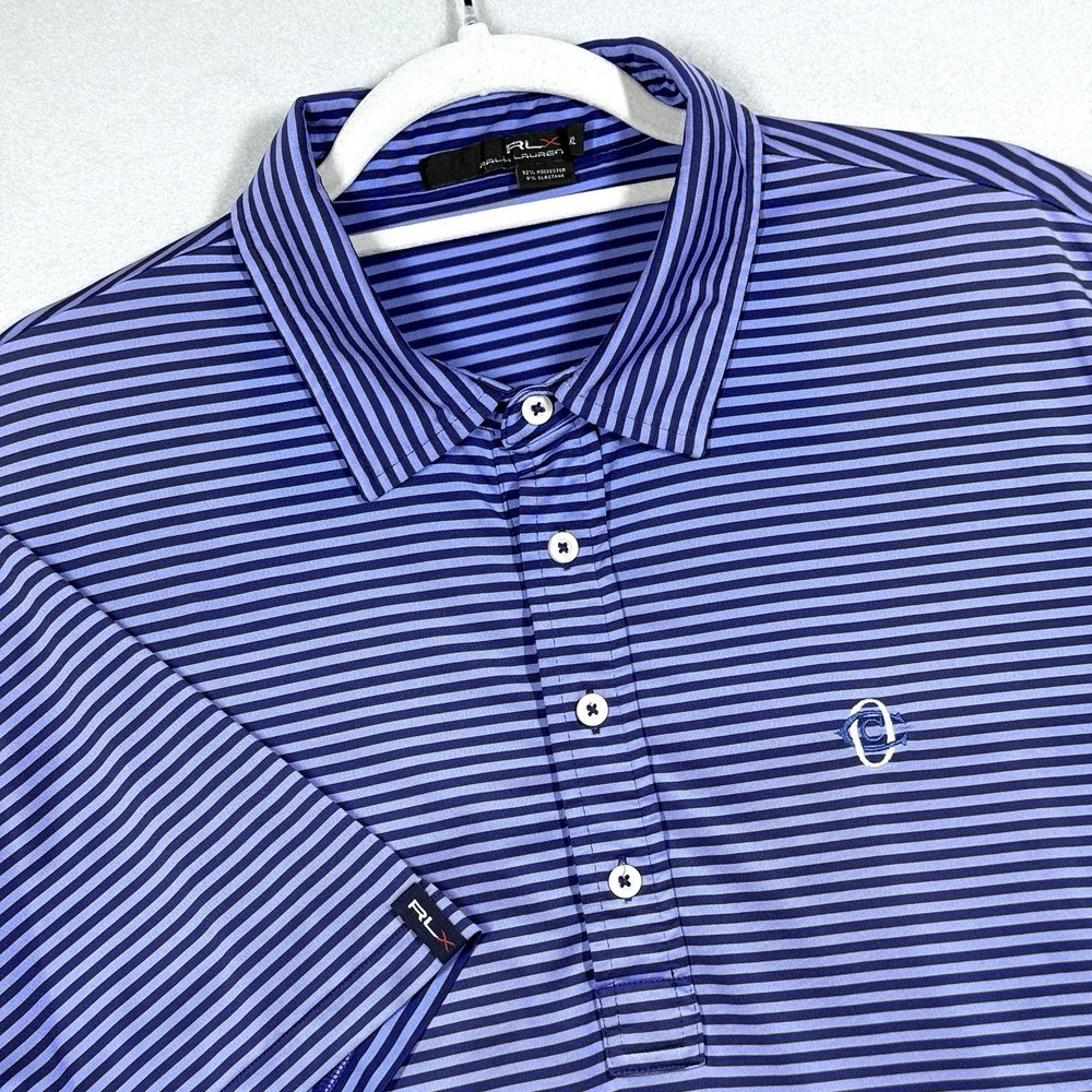 RLX Ralph Lauren Oakmont Country Club Polo Shirt Mens XL Performance Golf Stripe
